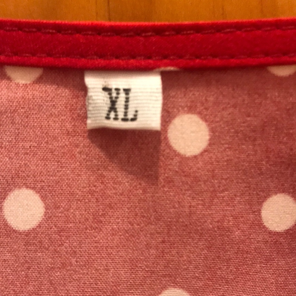 Polka Dot Wrap Blouse - Red and White - Picture 3 of 5